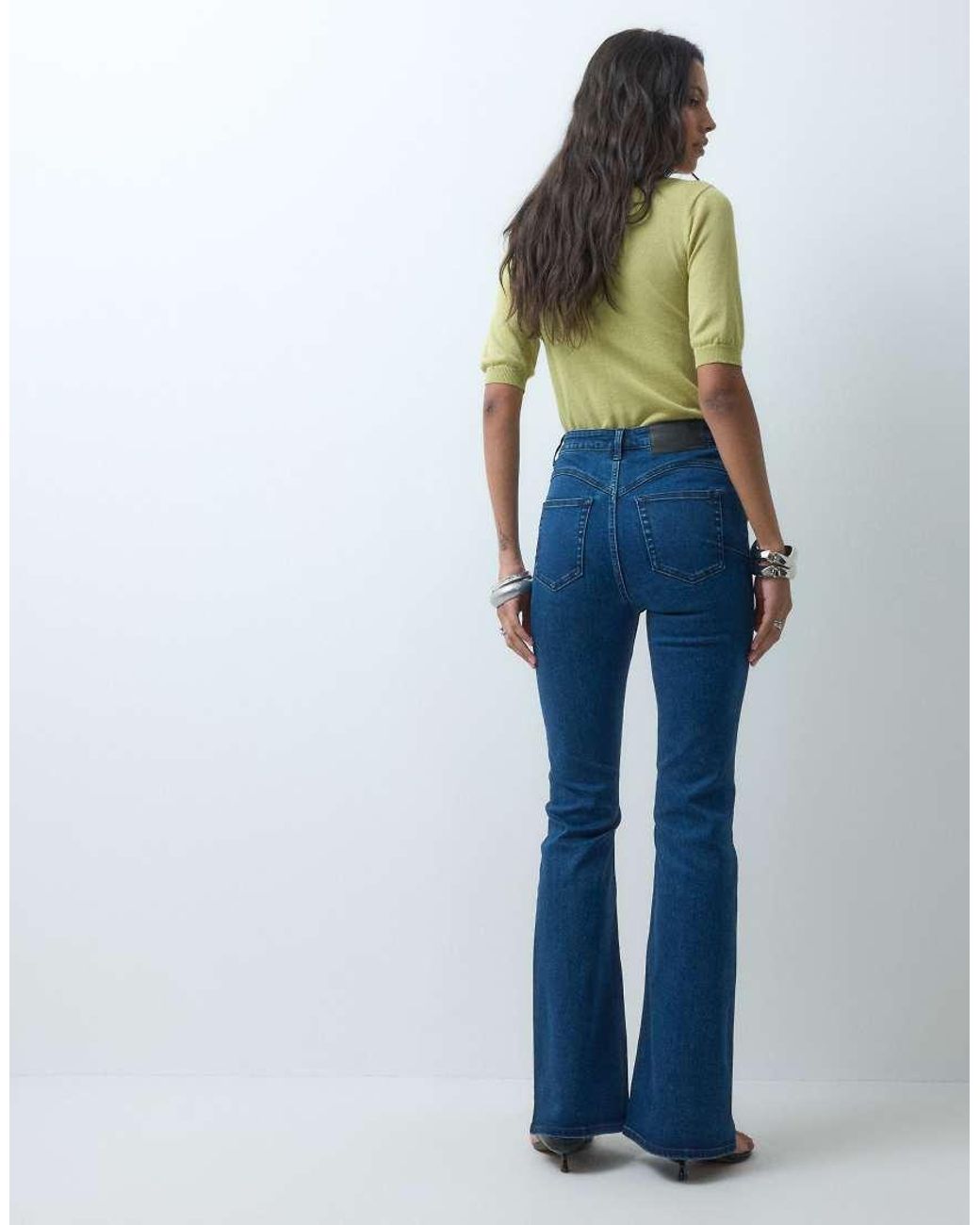ASOS Blue Power Stretch Sculpt Flare Jeans