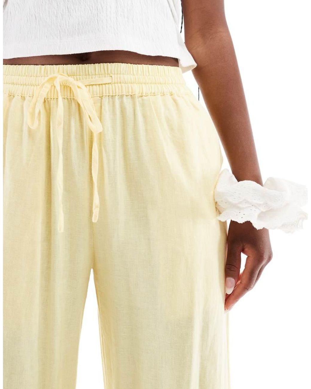 Cotton On Natural Haven Wide Leg Linen-look Pants
