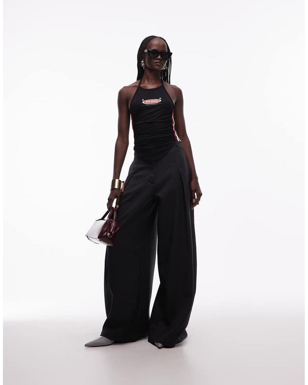 Abrand Jeans Black Halter Off Duty Top