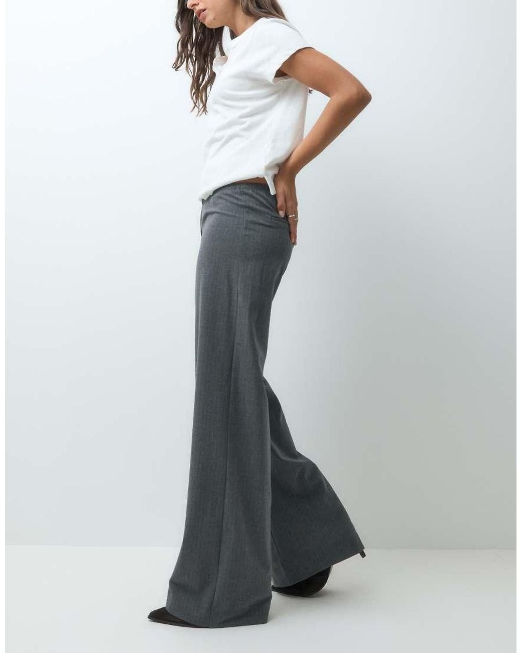 Weekday Gray Pull On Trousers