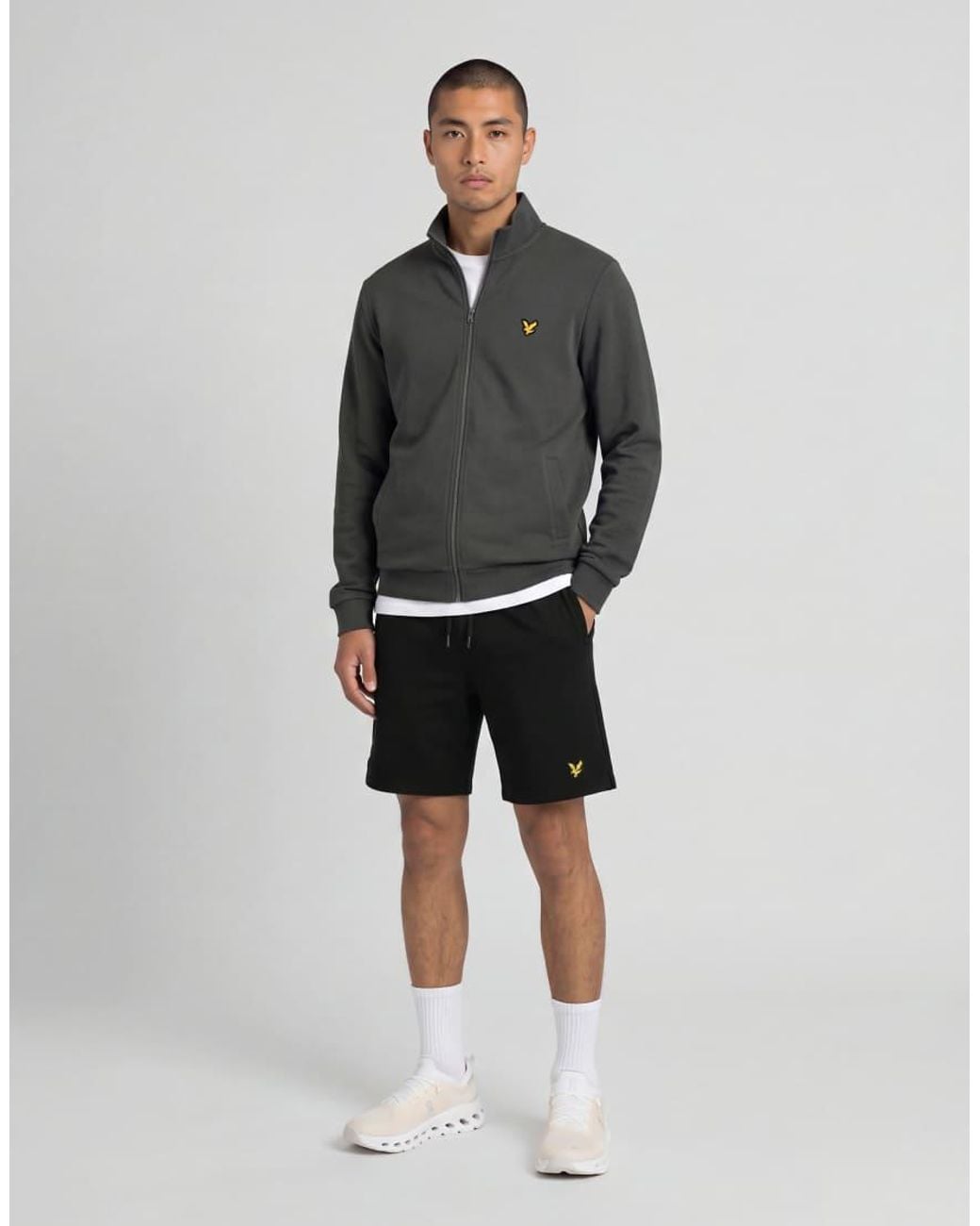 Lyle & Scott Gray Mid Layers Sports Loopback Track Top for men