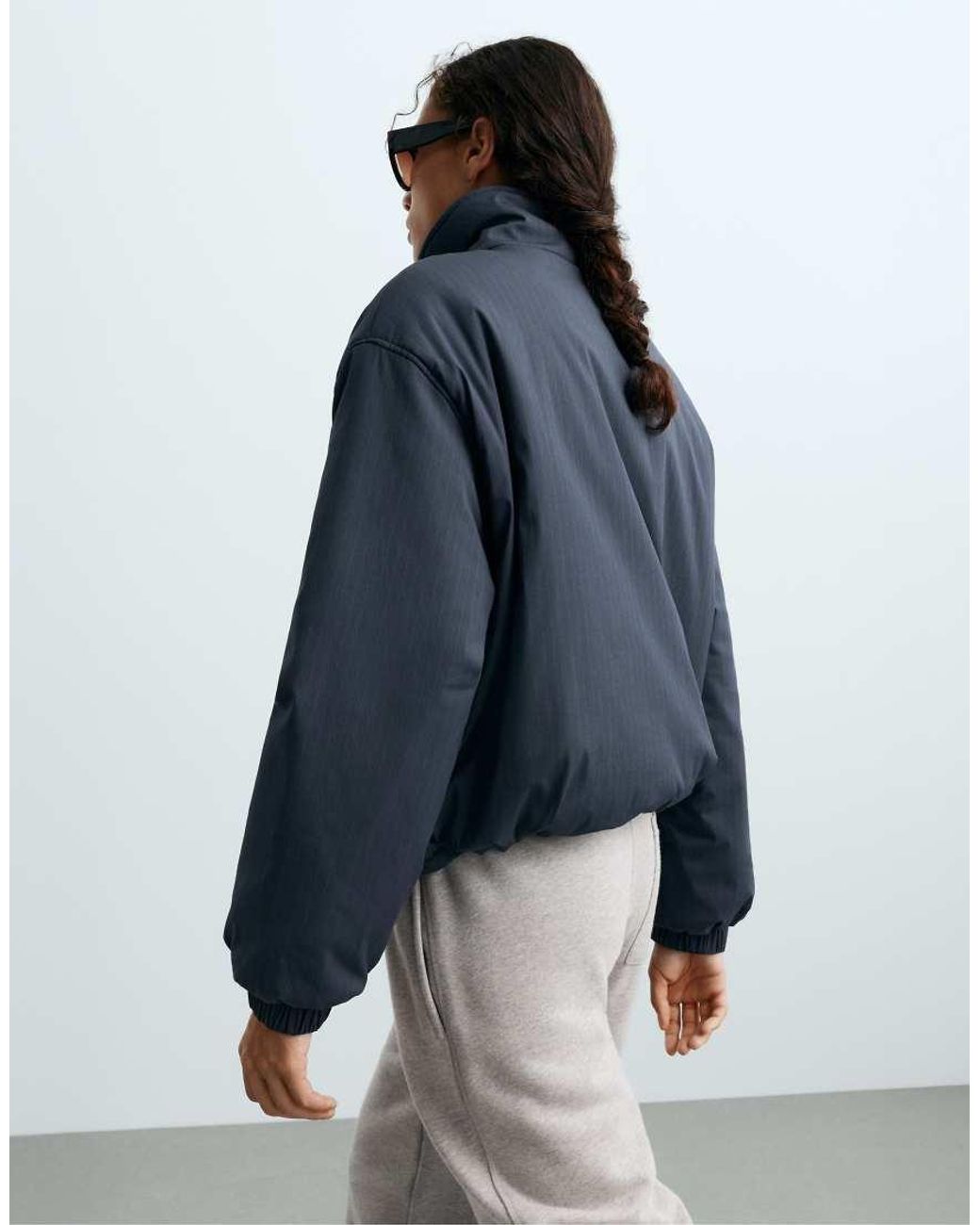 Oysho Blue Fellex Aerogel A-Line Canvas Padded Jacket