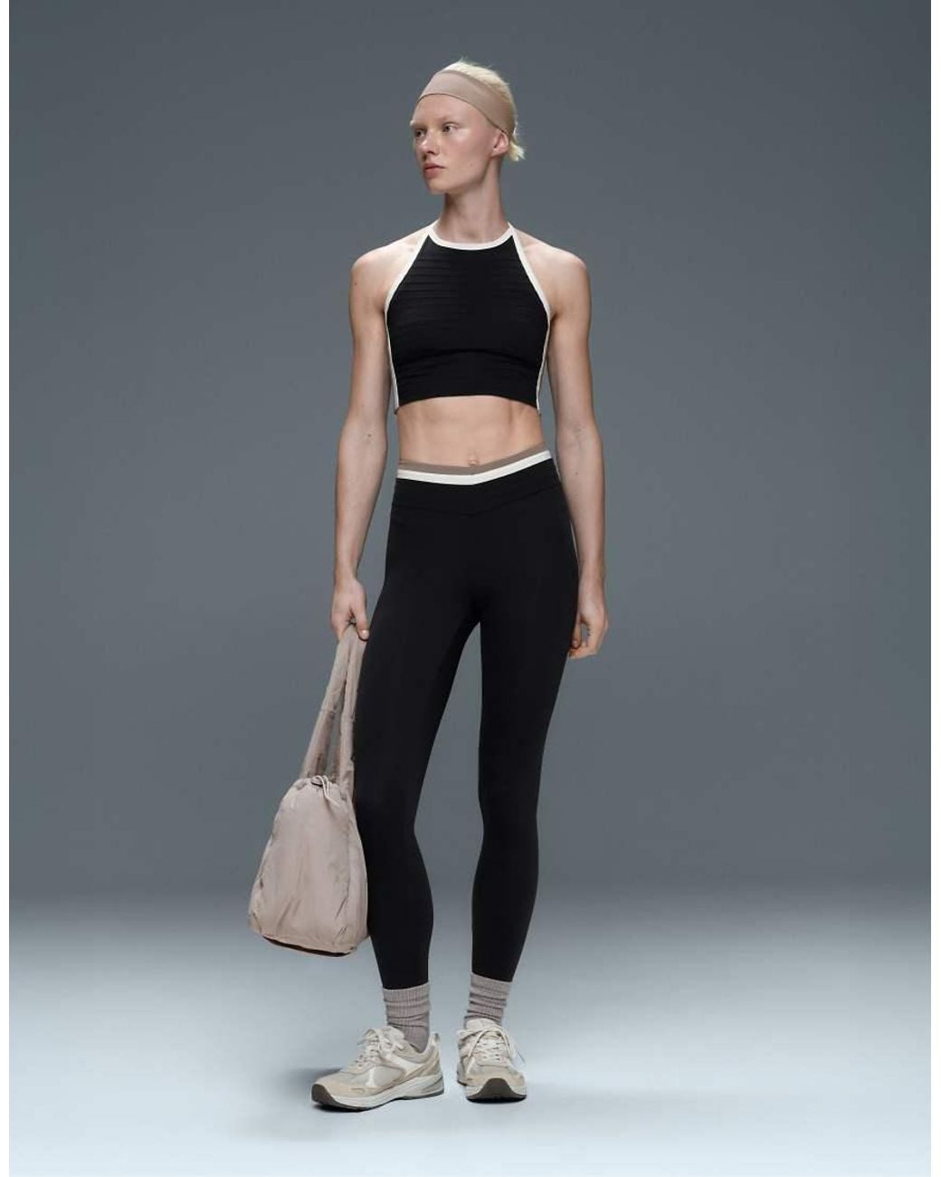 Oysho Gray Comfortlux Contrast Piping Tank Top (Top)