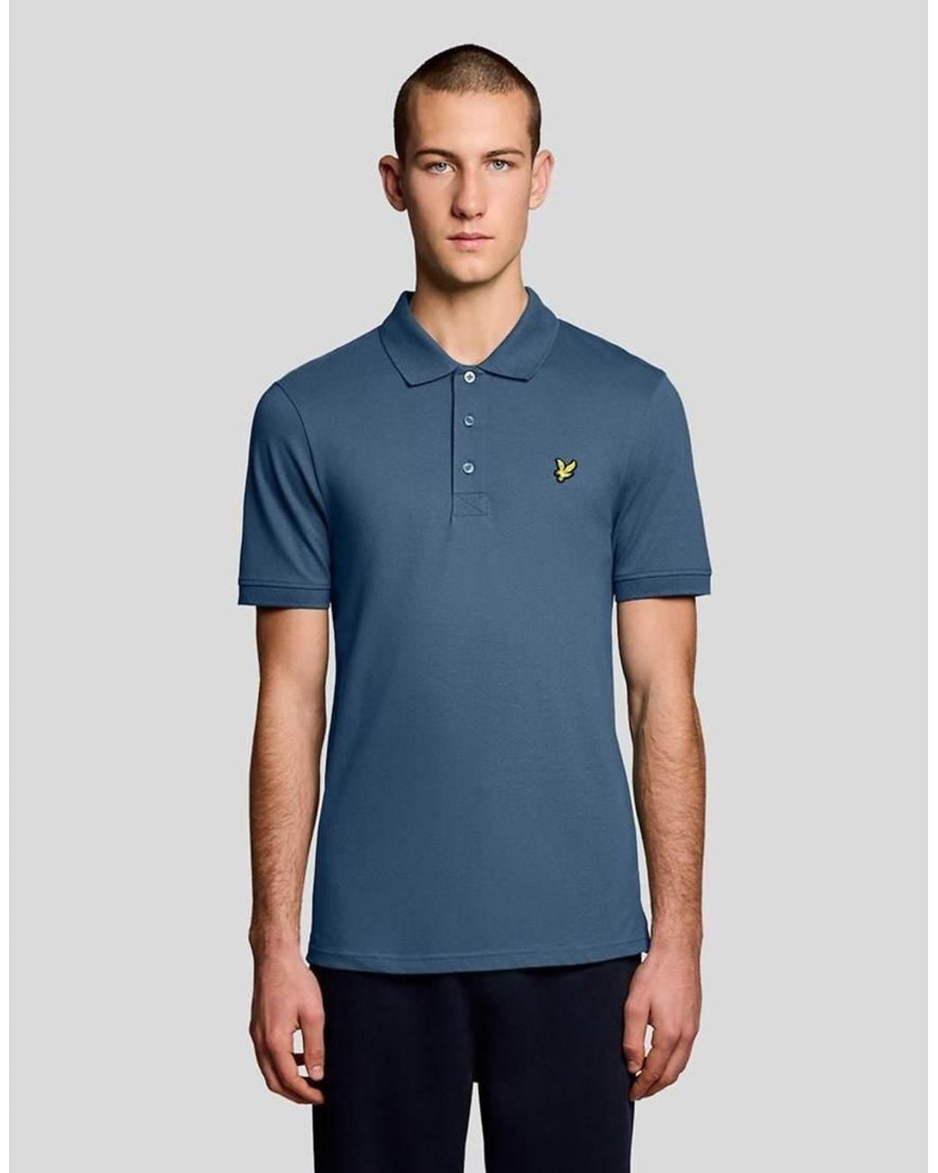 Lyle & Scott Blue Ss Polo Shirts Plain Polo Shirt for men