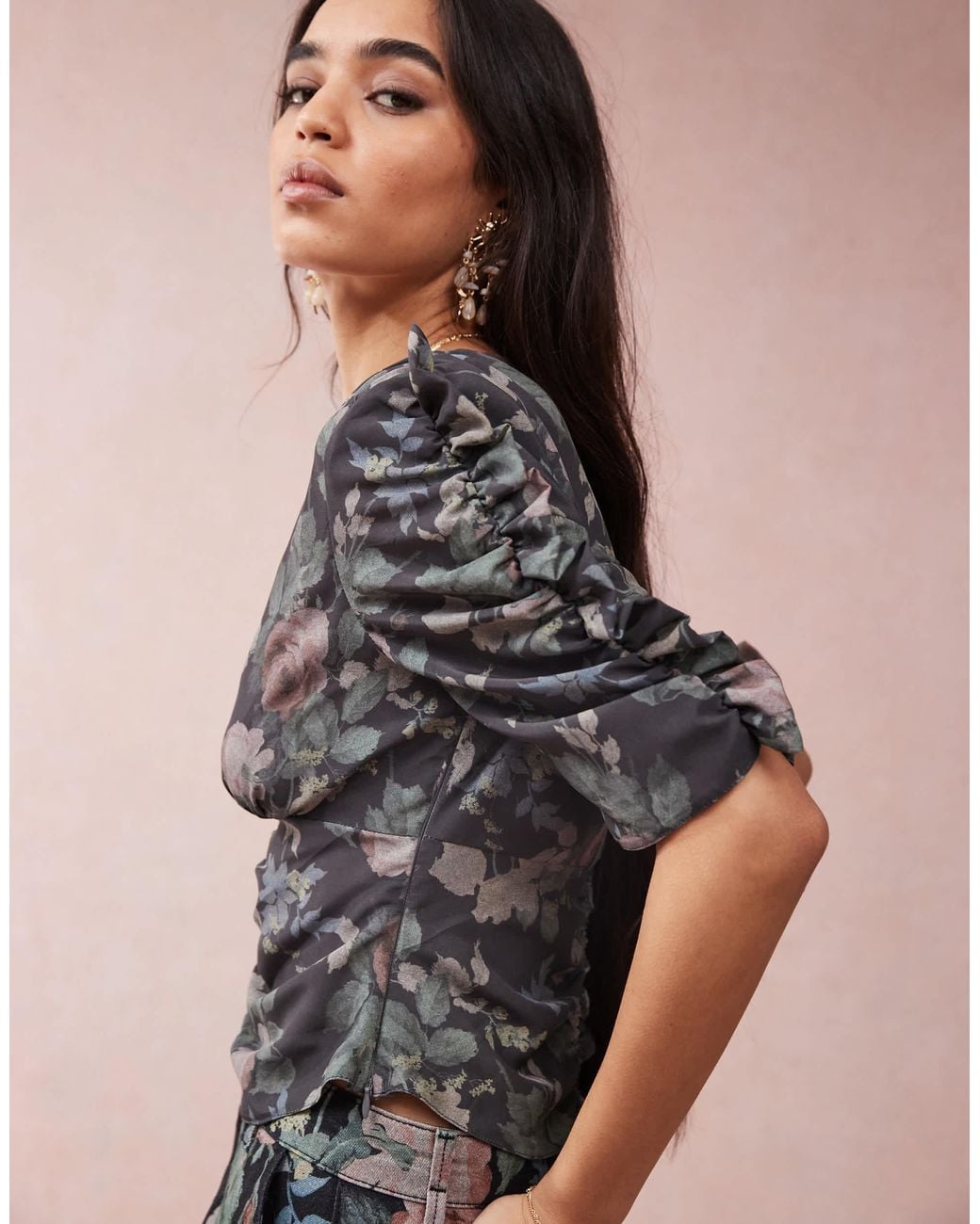 ASOS Natural V Neck Tea Blouse