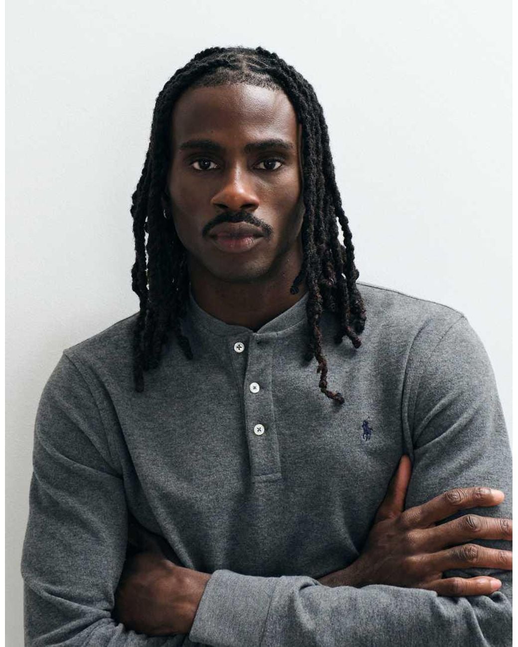 Polo Ralph Lauren Gray Lounge Knit Henley Top for men