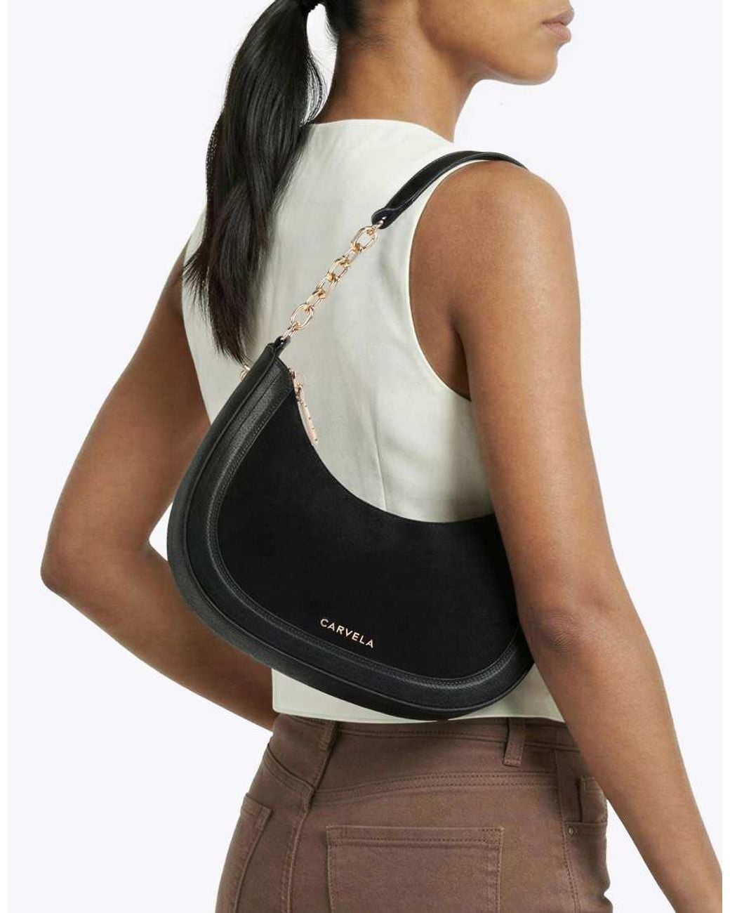 Carvela Kurt Geiger Black Minori Scoop Shoulder Bag