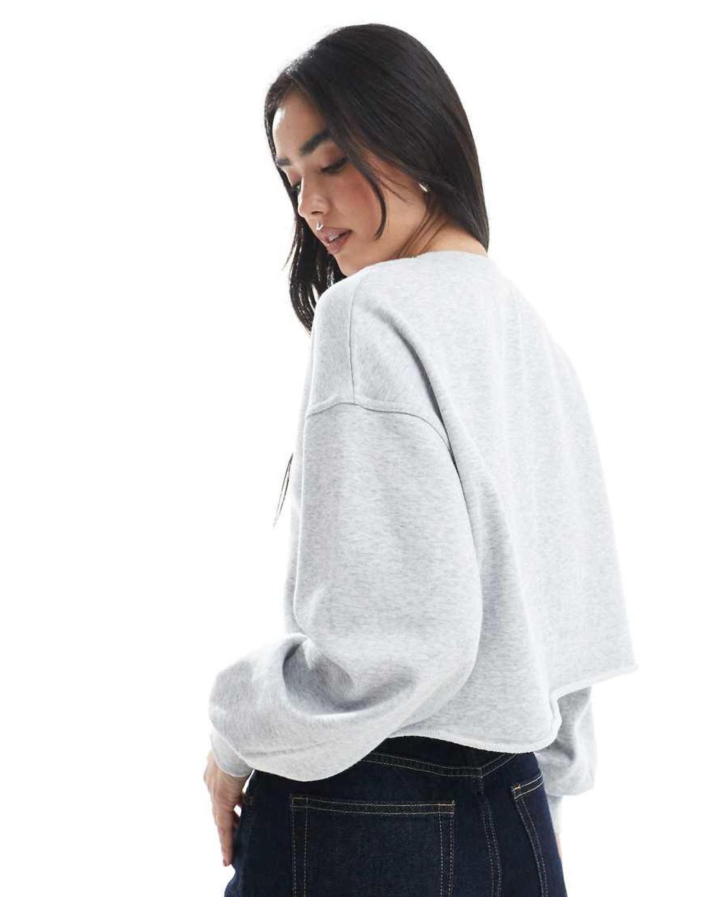Cotton On White Cropped Sweatshirt