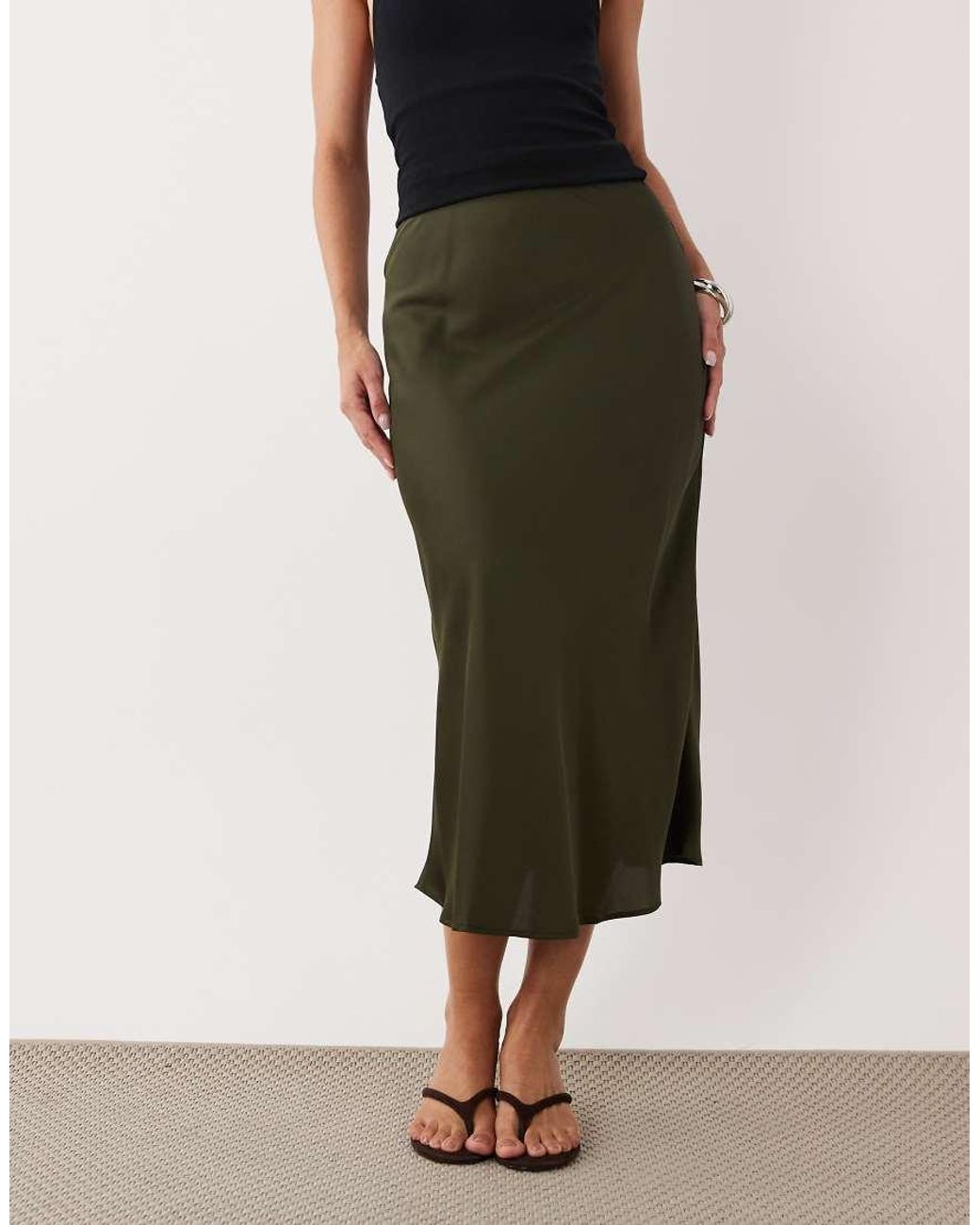 Vila Natural Satin Maxi Skirt
