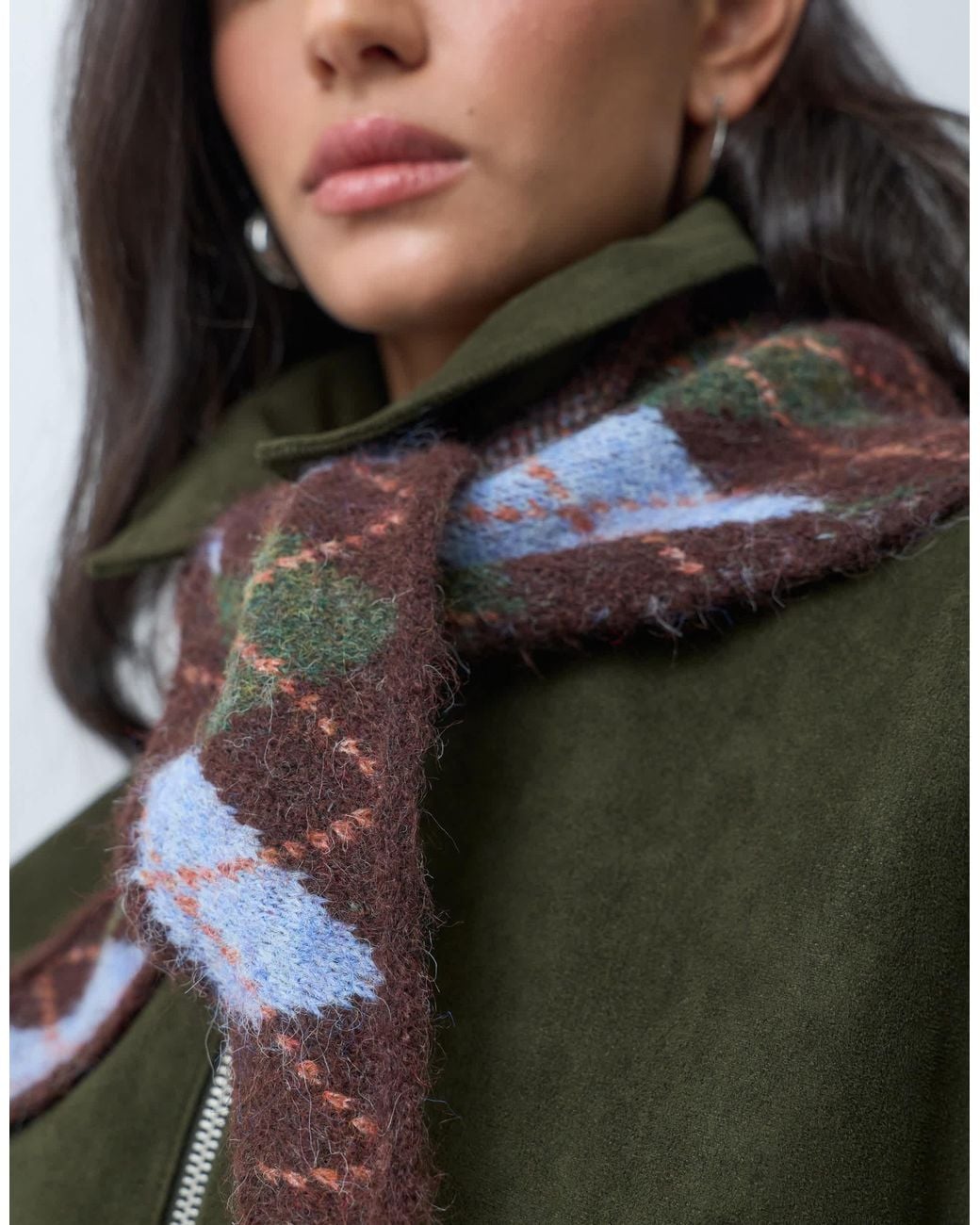 Accessorize Black Argyle Triangle Scarf