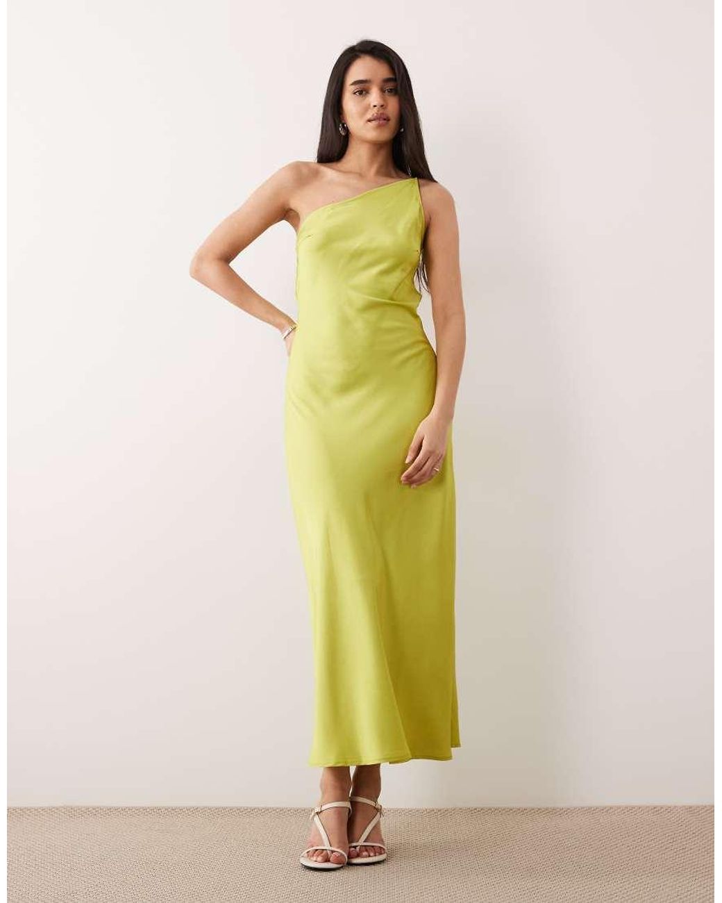 ONLY Green One Shoulder Maxi Dress