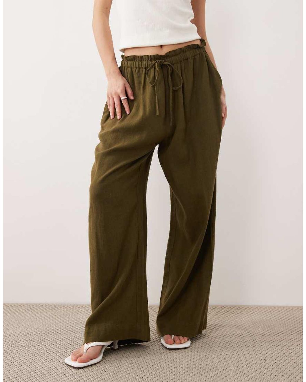 Nobody's Child Petite Natural Fosse Linen Blend Pants