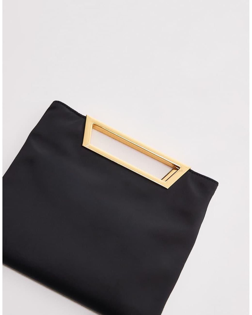 Mango Black Featuring Kaia Gerber Satin Square Clutch Bag