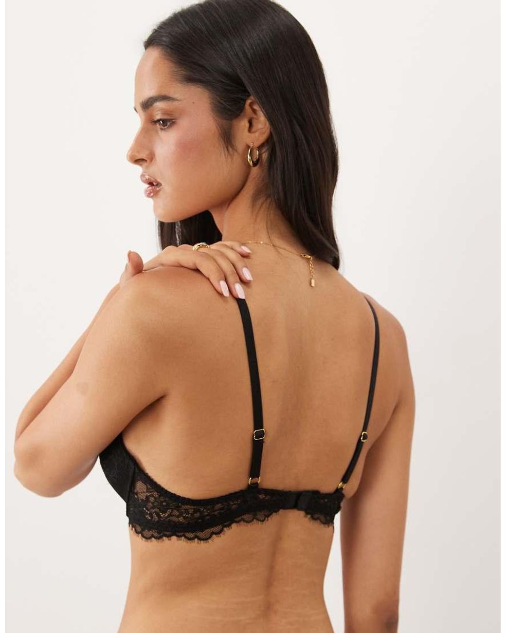 ASOS Black Tyla Eyelash Lace Molded Bra