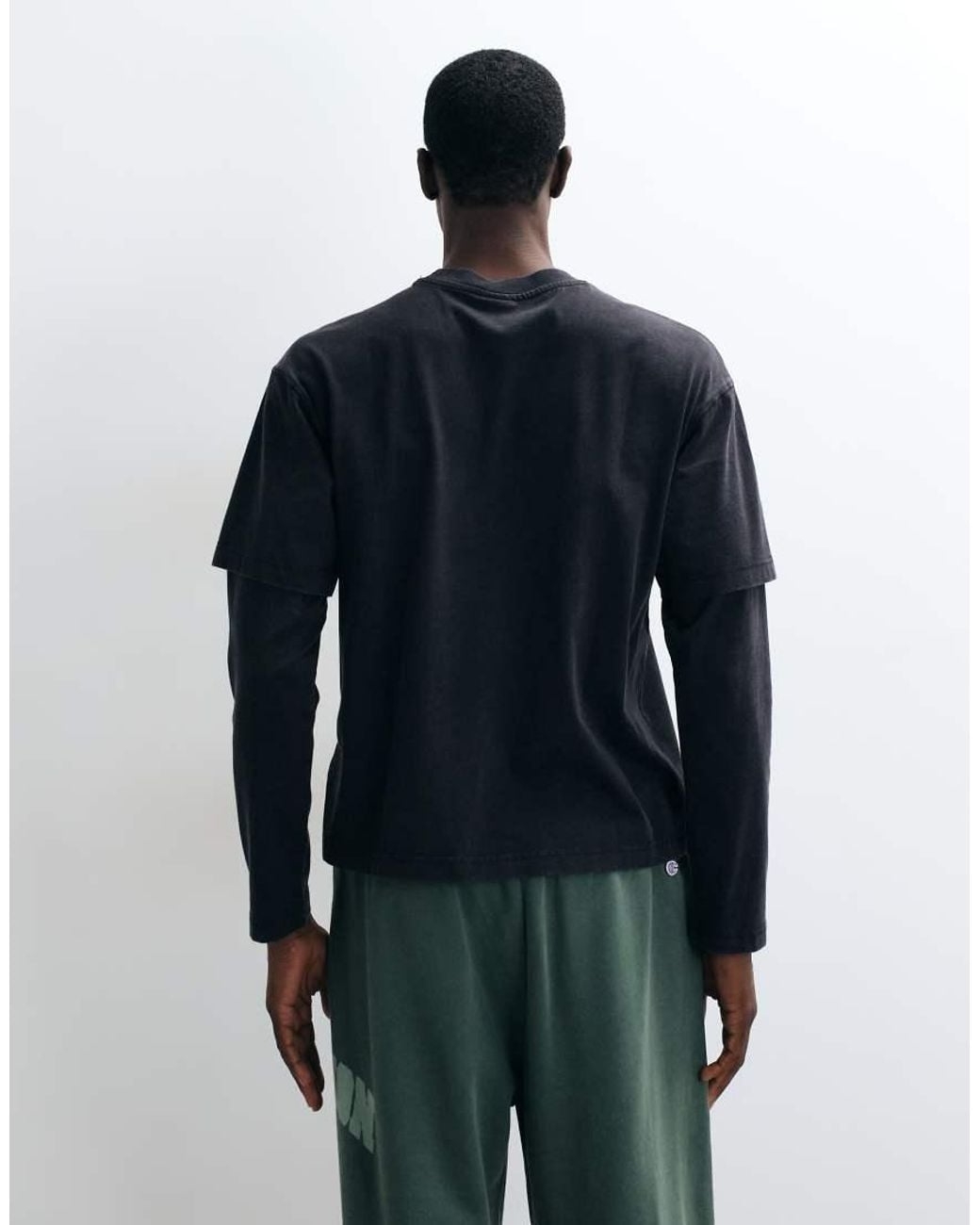 Champion Blue Future Memories Oversized Long Sleeved T-Shirt for men