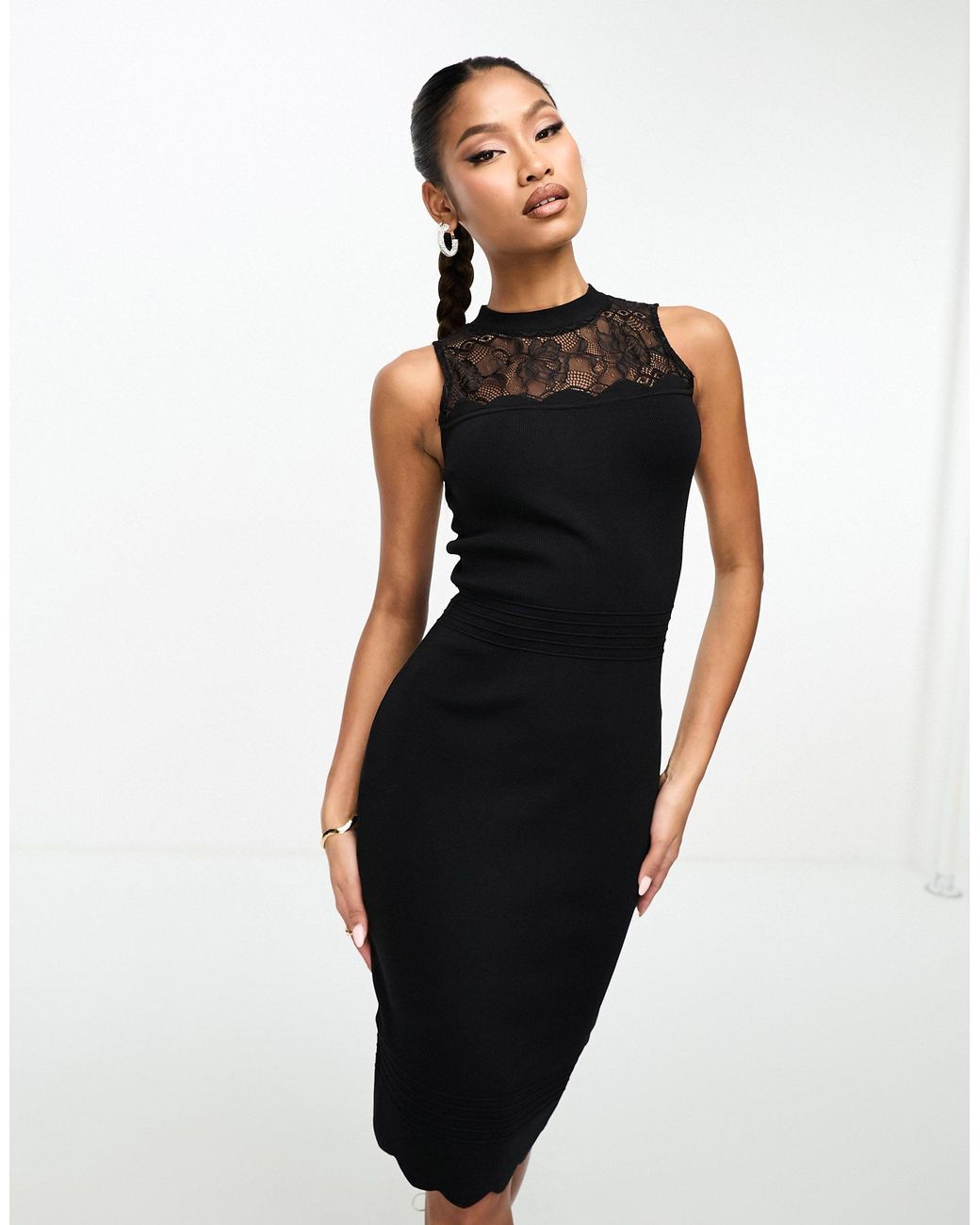 Lipsy two tone lace sales a line midi dress