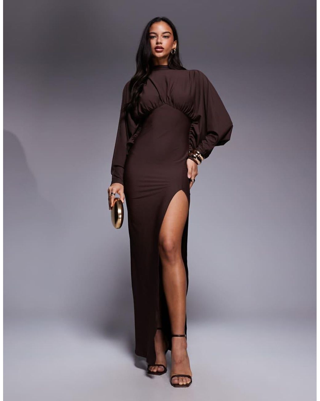 ASOS Brown Asos X The Sourced Collection Batwing Dress