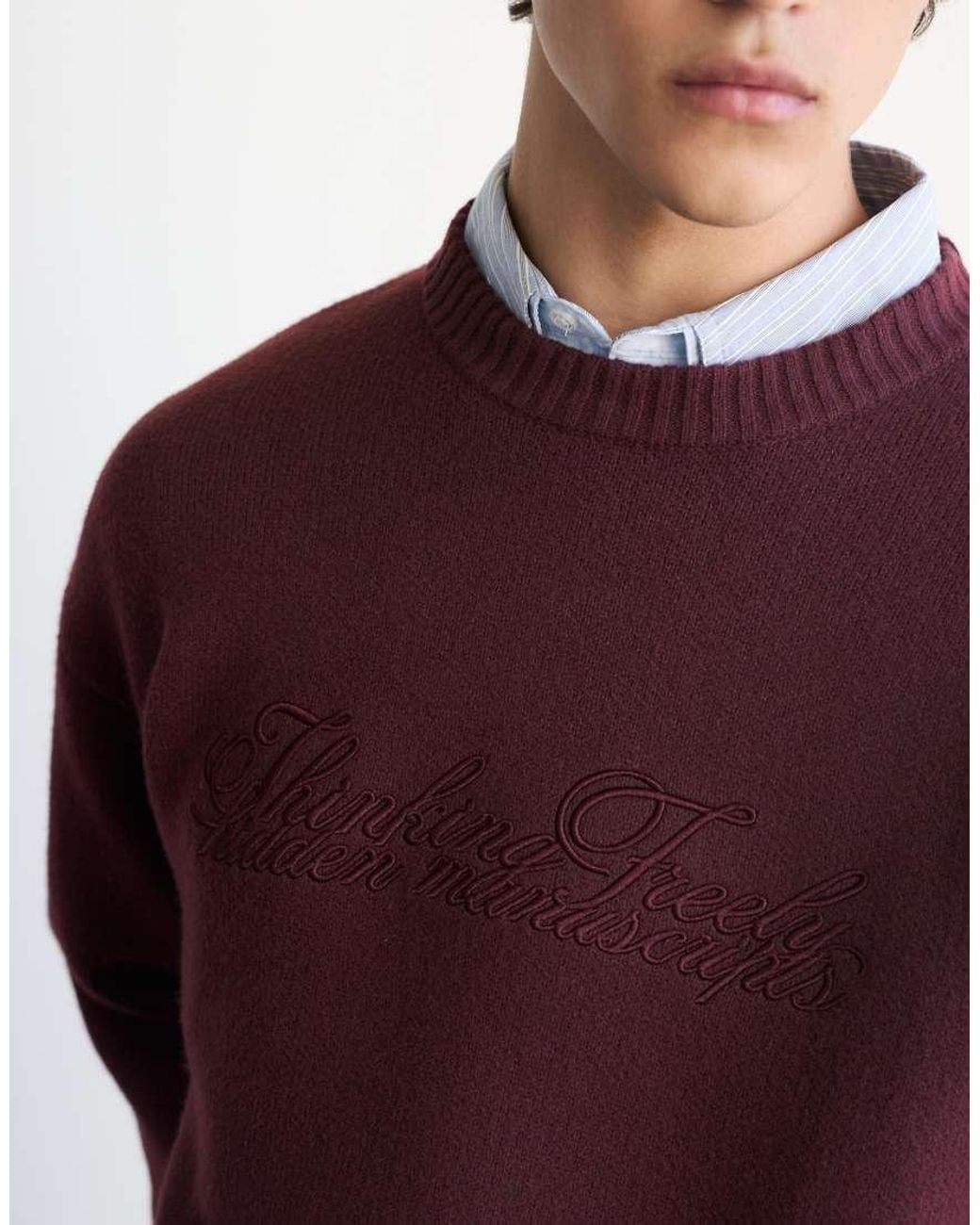 Pull&Bear Embroidered Jumper for men