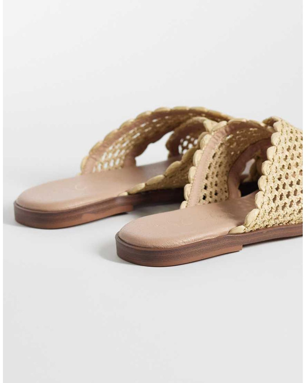 New Look Natural Raffia Crossover Sandal