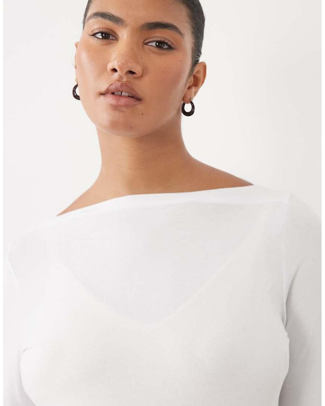 Mama.licious White Mamalicious Maternity Long Sleeve Boat Neck T-Shirt
