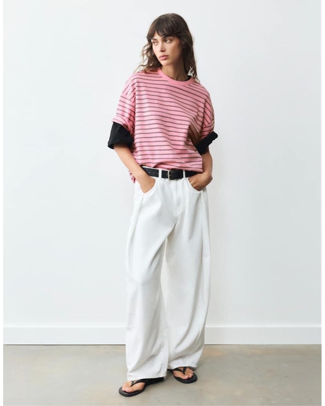 Pull&Bear Pink Oversize Short Sleeve T-shirt