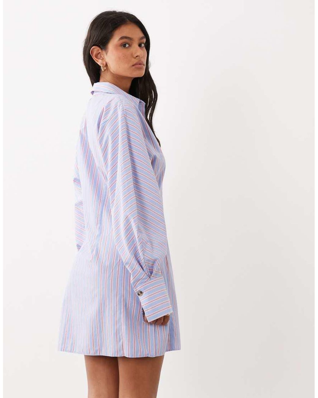 ASOS Multicolor Mini Shirt Dress With Cinched Waist
