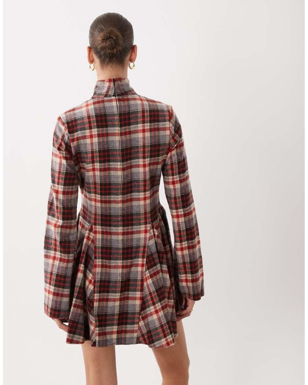 ASOS Multicolor Funnel Neck Tailored Godet Mini Dress