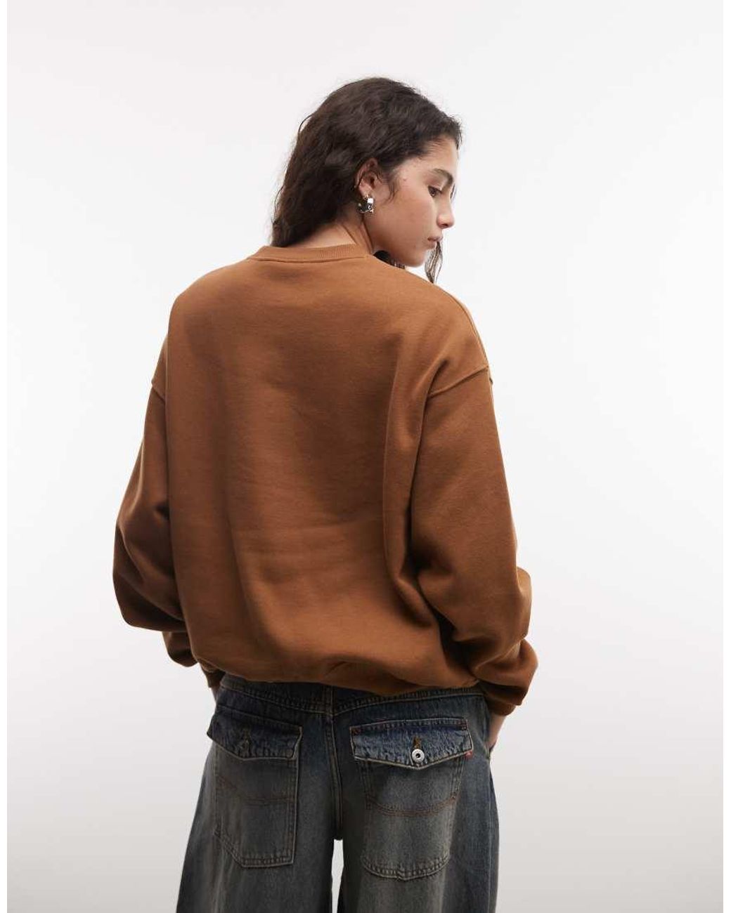 Nike Brown Studio Fleece Oversized Graphic Print Sweat