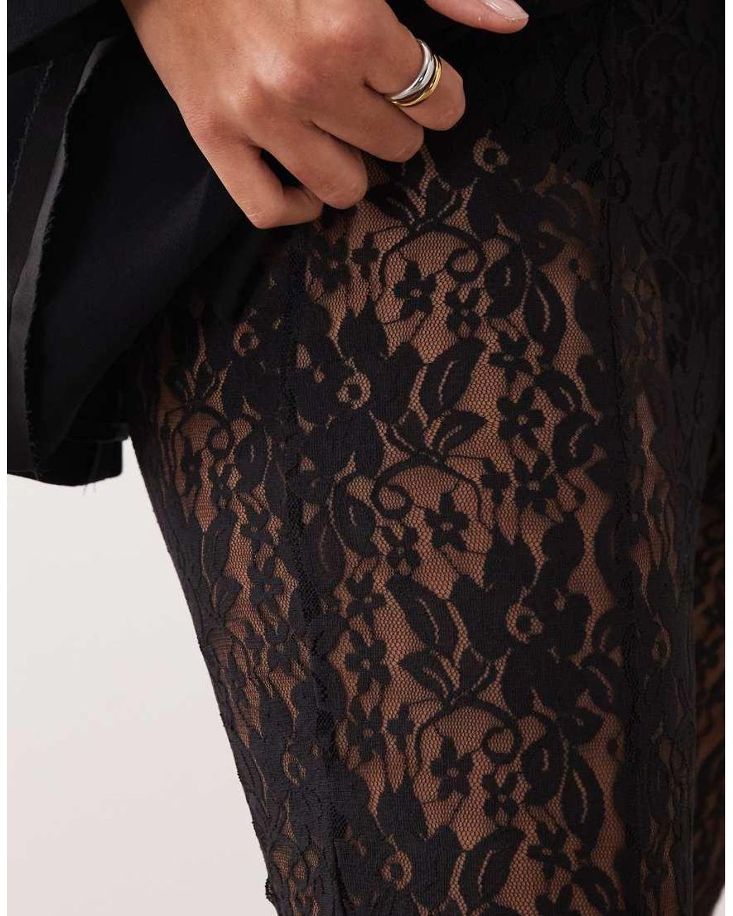 ASOS Natural Godet Lace Flared Trouser