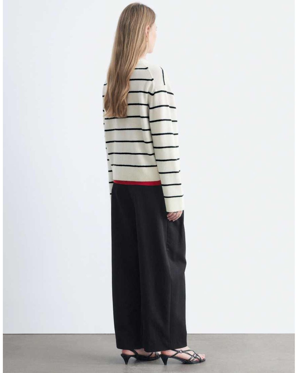 & Other Stories White Boxy Wool And Cotton Blend Jumper