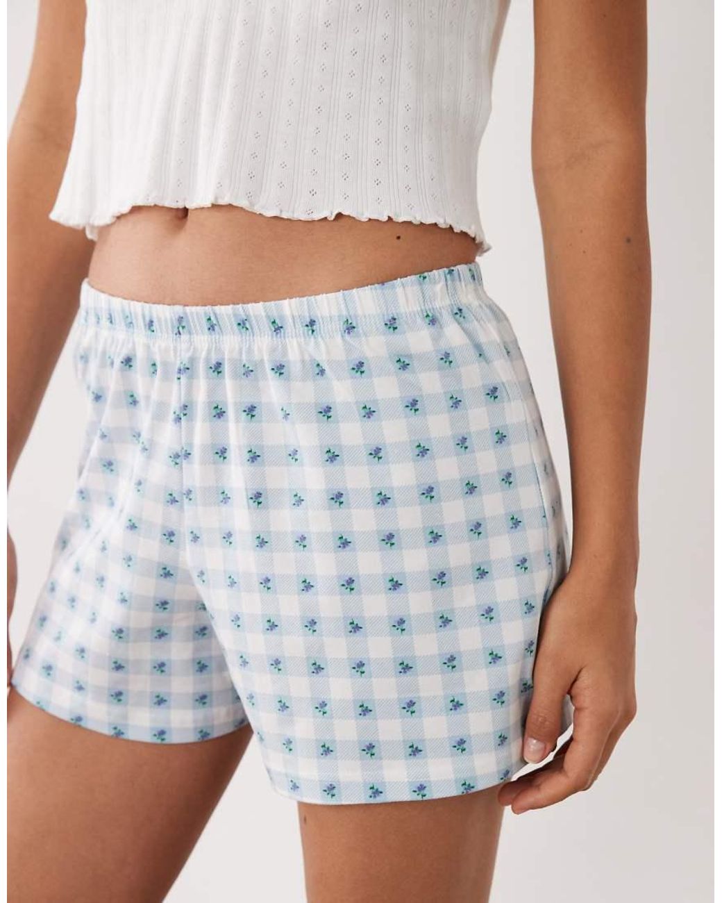 Wednesday's Girl Blue Wednesdays Girl Cami Top And Short Pyjama Set
