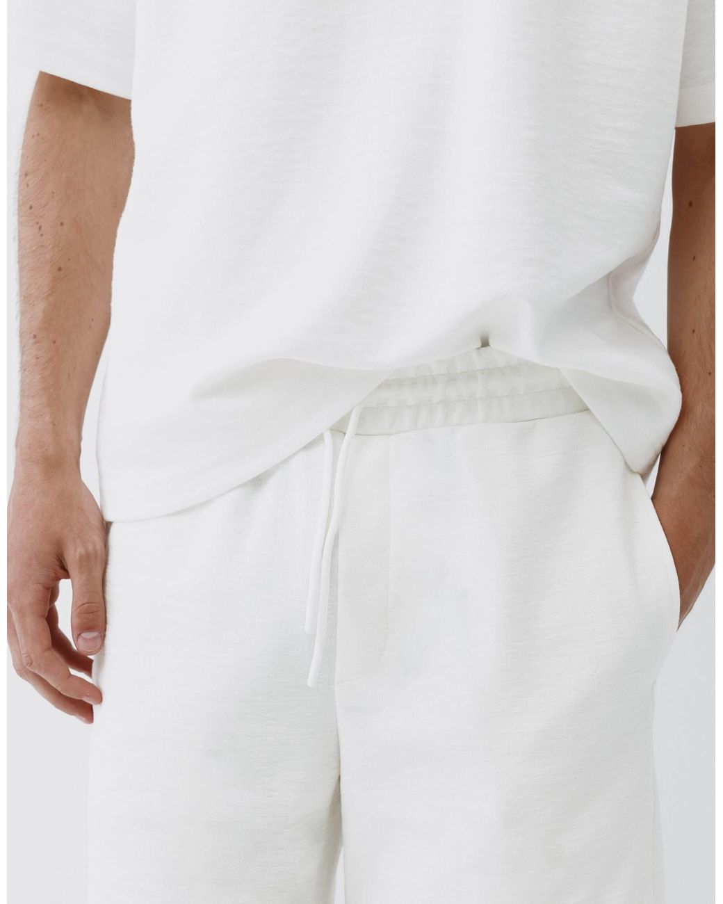 Bermuda décontracté - cassé Pull&Bear pour homme en coloris White