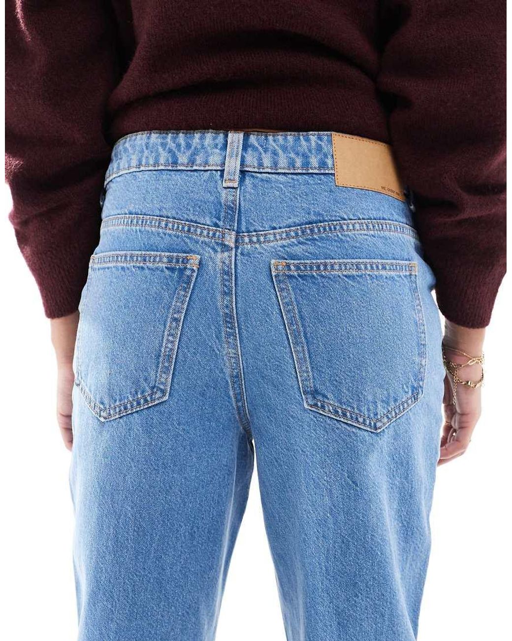 ASOS Blue Asos Design Maternity High Rise Relaxed Mom Jeans