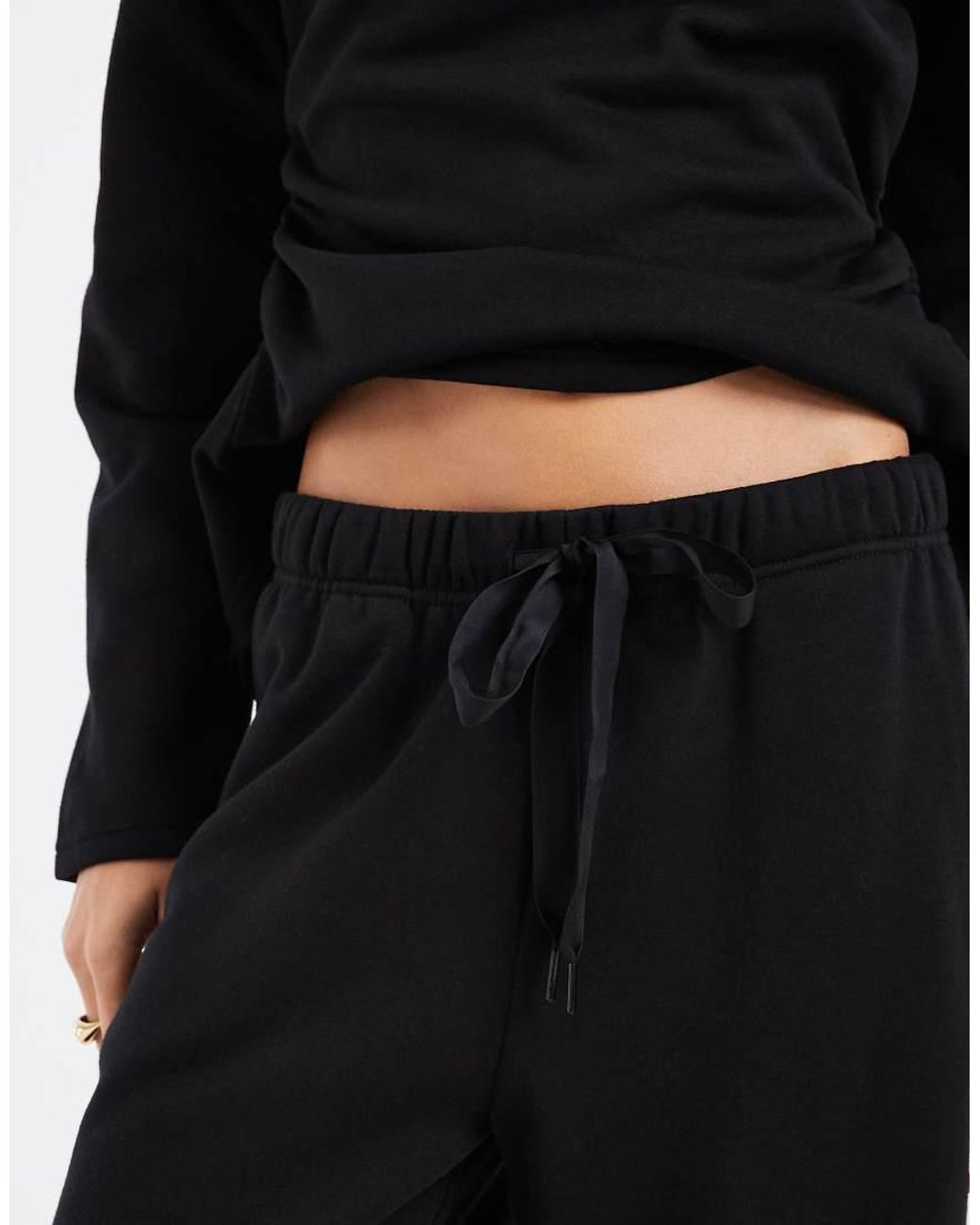 Vero Moda Black Tie Waist Wide Leg Joggers Co-Ord