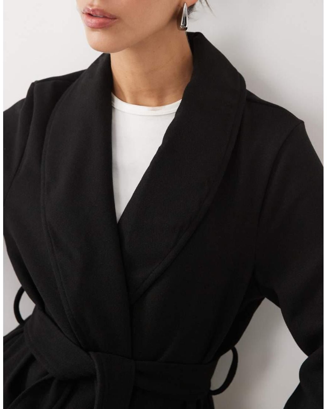 New Look Black Longline Belted Coat