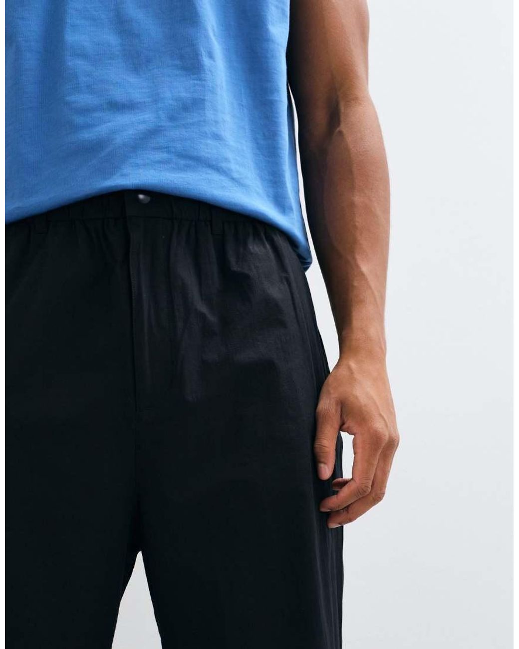 ARKET Blue Casual Barrel Trousers for men
