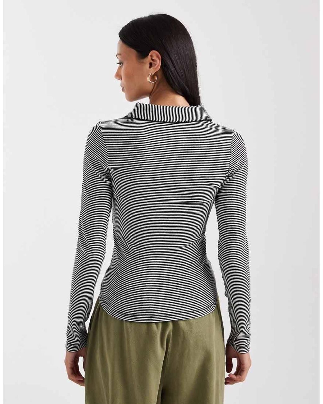 Tommy Hilfiger Gray Slim Long Sleeve Polo Top