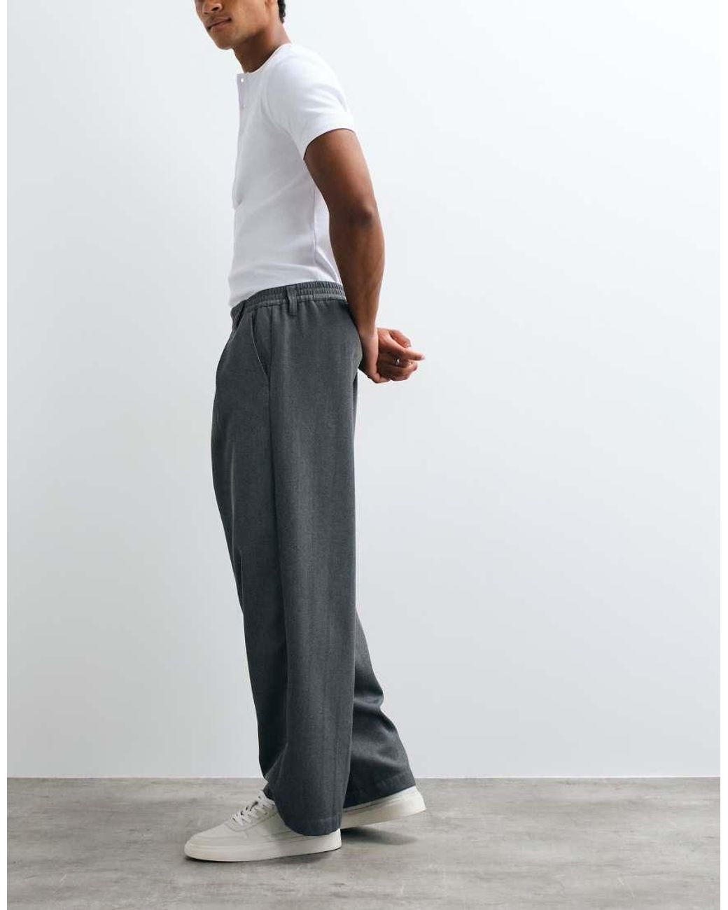 ASOS Blue Barrel Leg Trouser for men