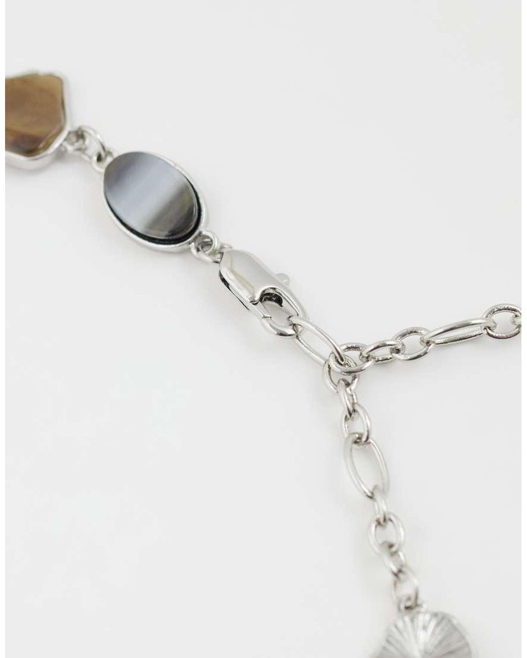 ASOS Metallic Charm And Stone Set Necklace for men