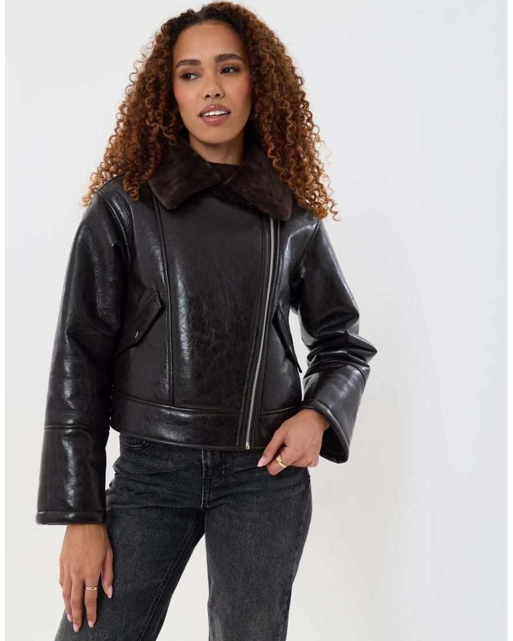 Threadbare Black Faux Suede Biker Jacket