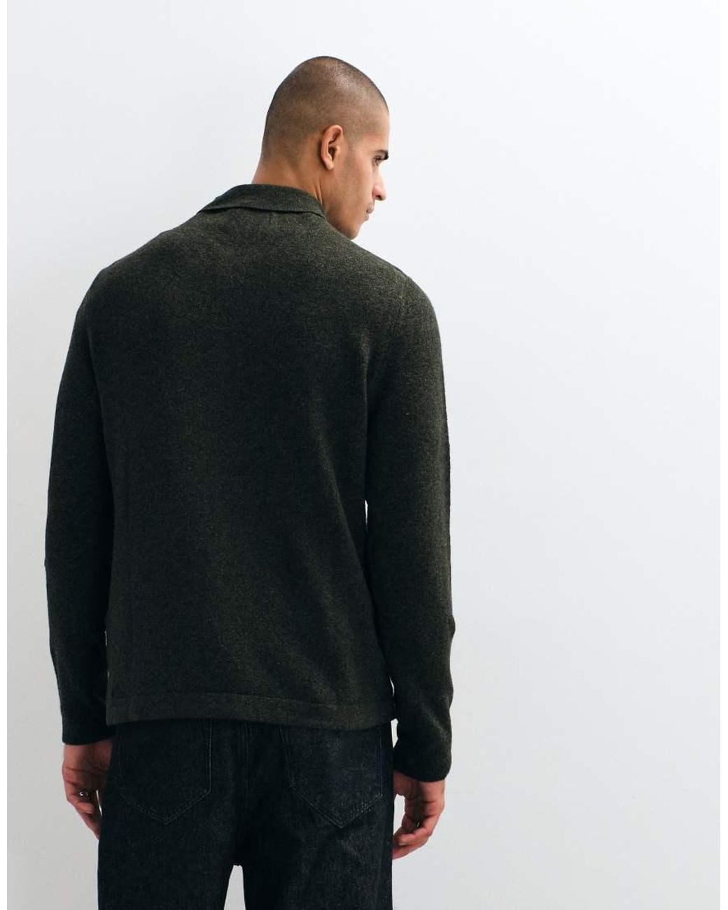Barbour Black Bearsted Knitted Half Zip Polo Shirt for men