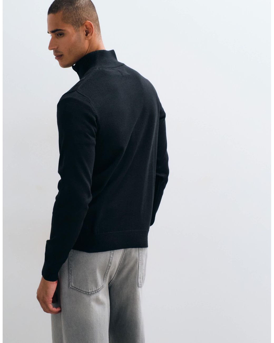 Pull en maille à demi-zip Threadbare pour homme en coloris Blue