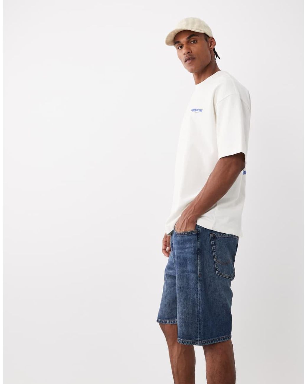Jack & Jones Blue Tony Loose Denim Shorts for men