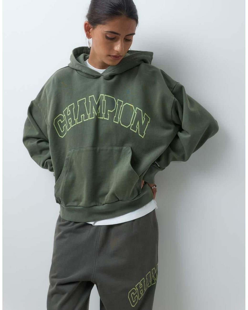 Champion Green Future Memories Oversized Hoodie