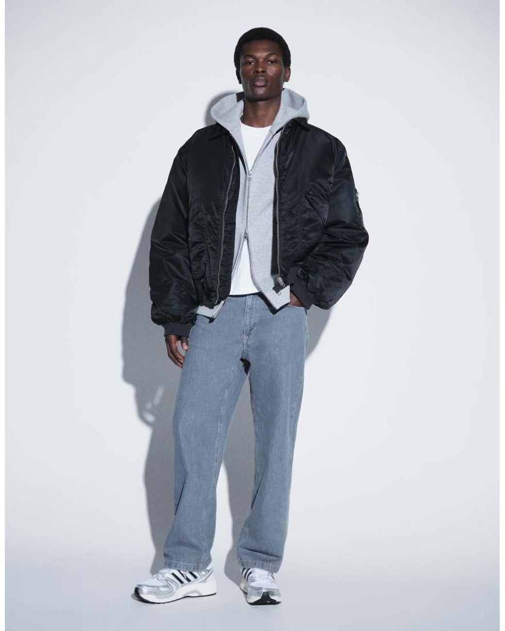 ASOS Oversized Bomberjack in het Blue voor heren