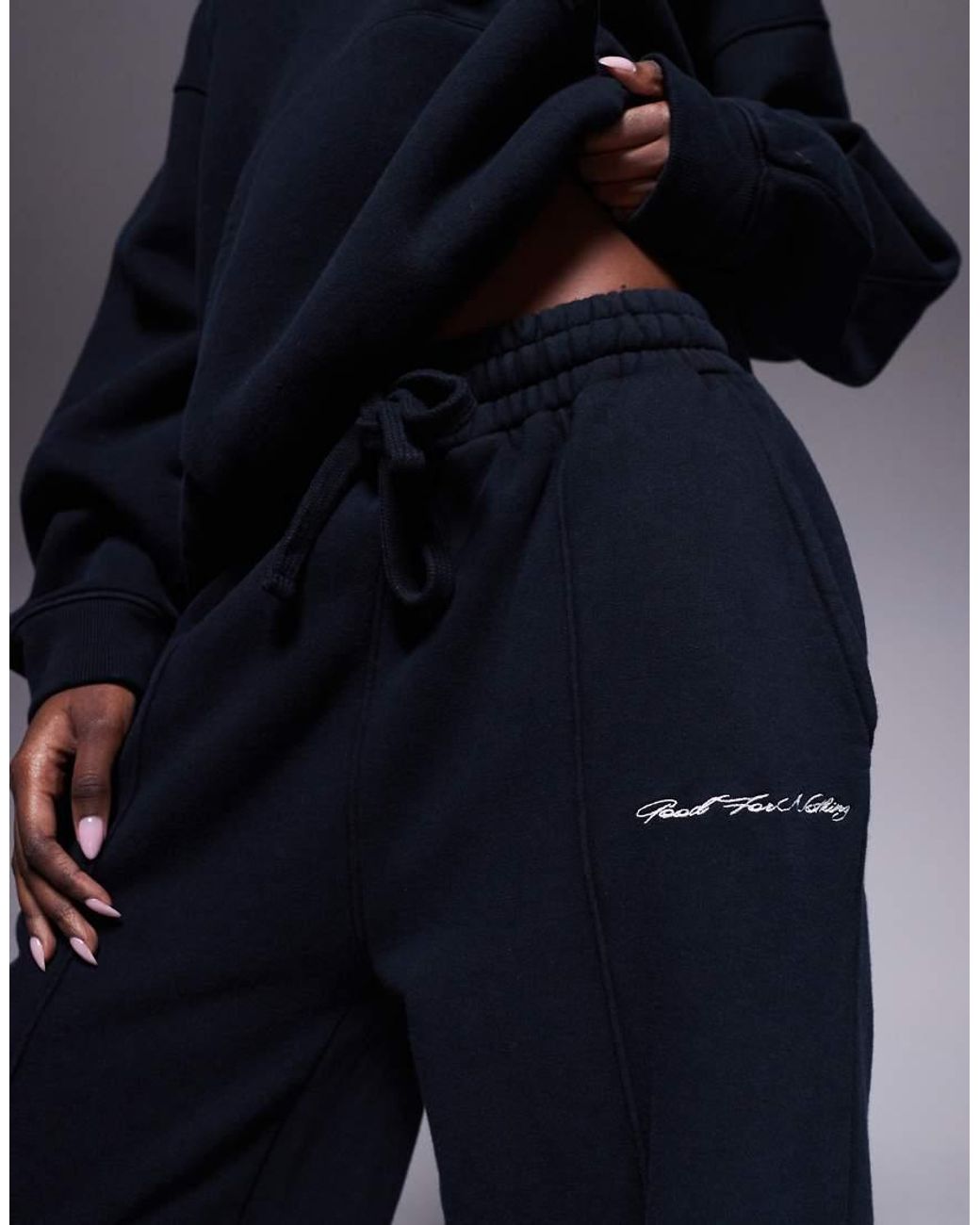 Good For Nothing Blue Seam Detail Wide Leg Relaxed Jogger