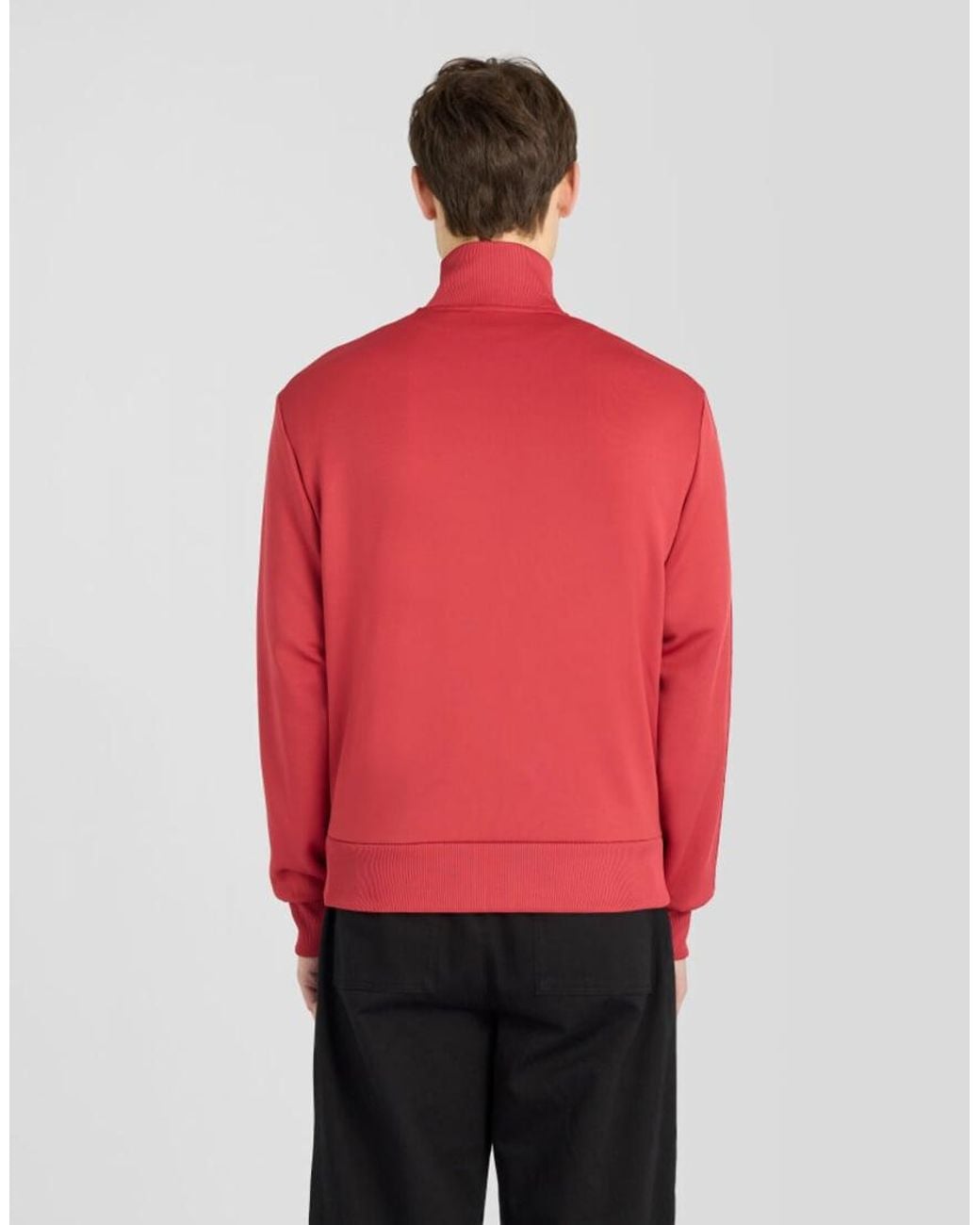 Lyle & Scott Red Mid Layers Striped Taped Track Jacket for men