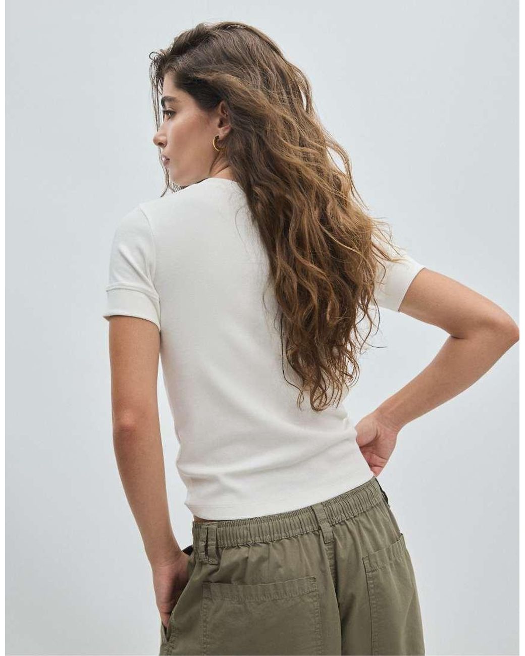 Stradivarius Green Basic Short Sleeve T-shirt