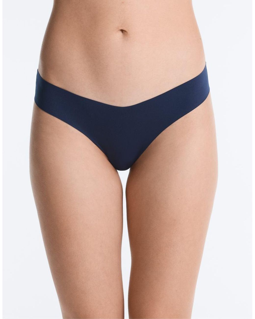 Oysho Blue 5 Laser-Cut Invisible Polyamide Blend V-Cut Classic Briefs