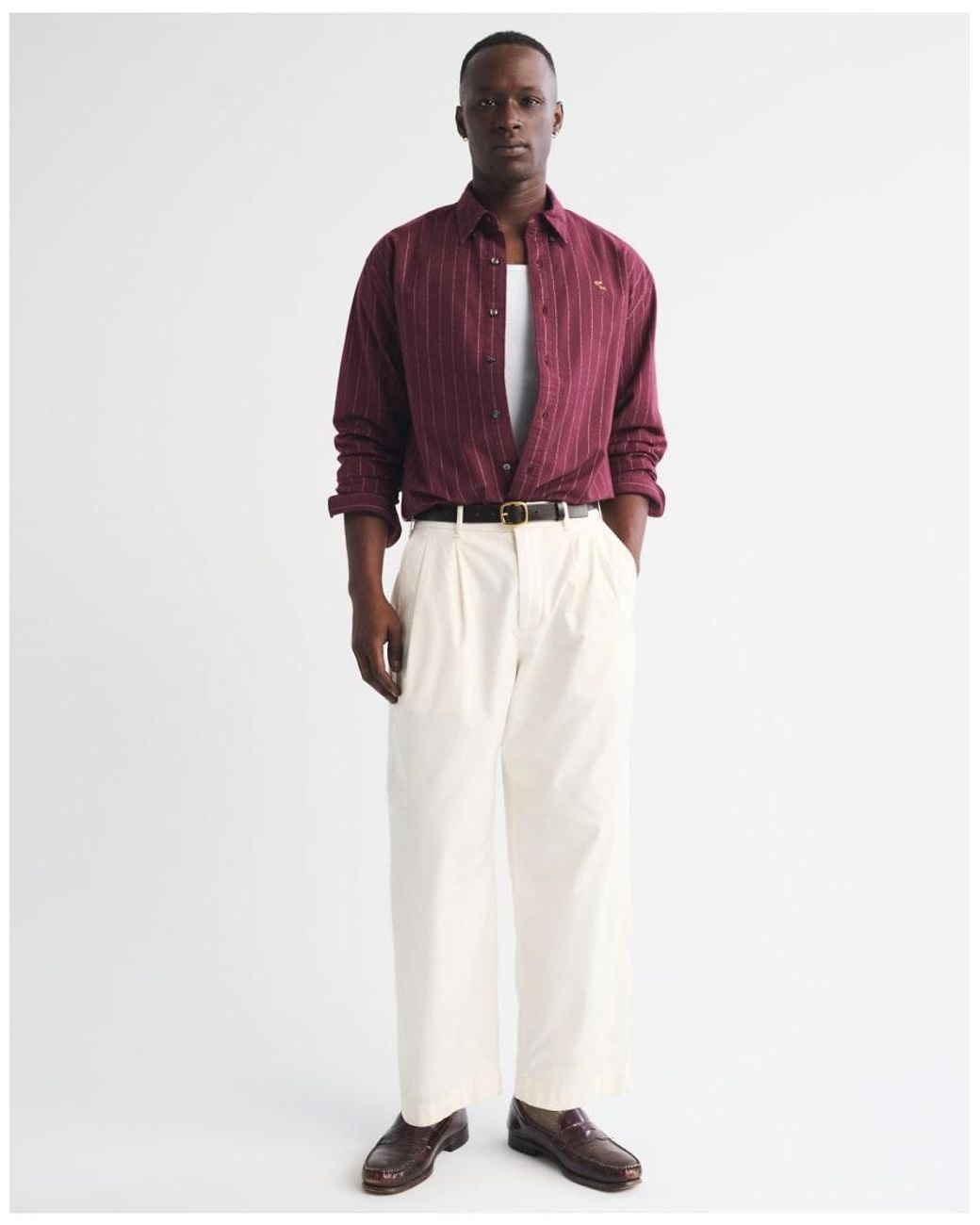 Abercrombie & Fitch Red Icon Oxford Button-Up Shirt for men